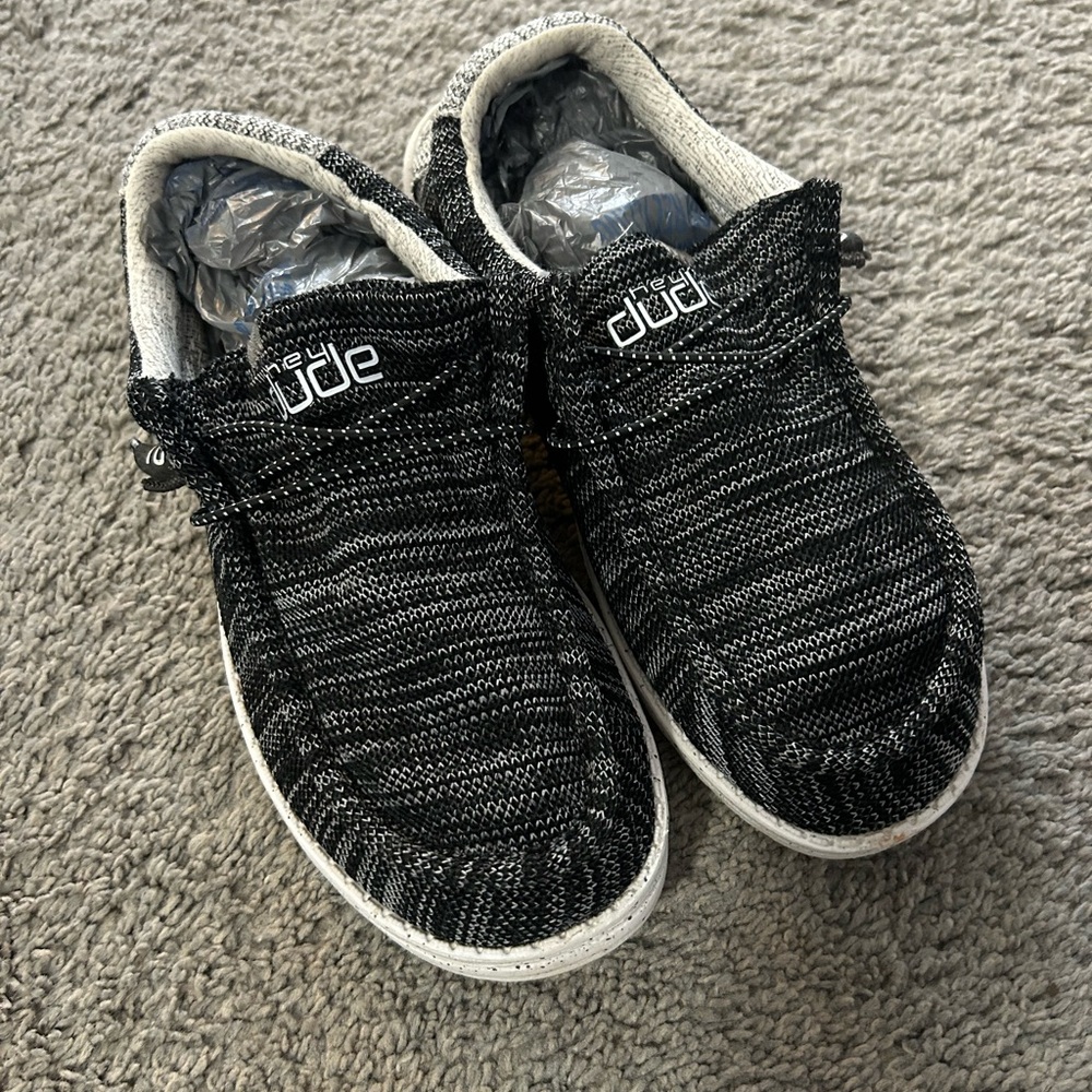 Hey Dude Black and White Sneakers